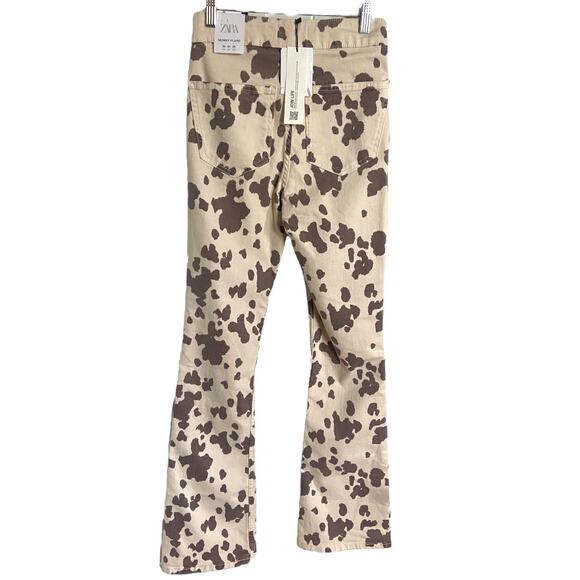 Zara Women's Skinny Jeans - Brown and White - Picture 3 of 9